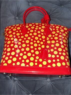 LOUIS VUITTON × Yayoi Kusama Hand bag Vernis Dot Infinity Lockit